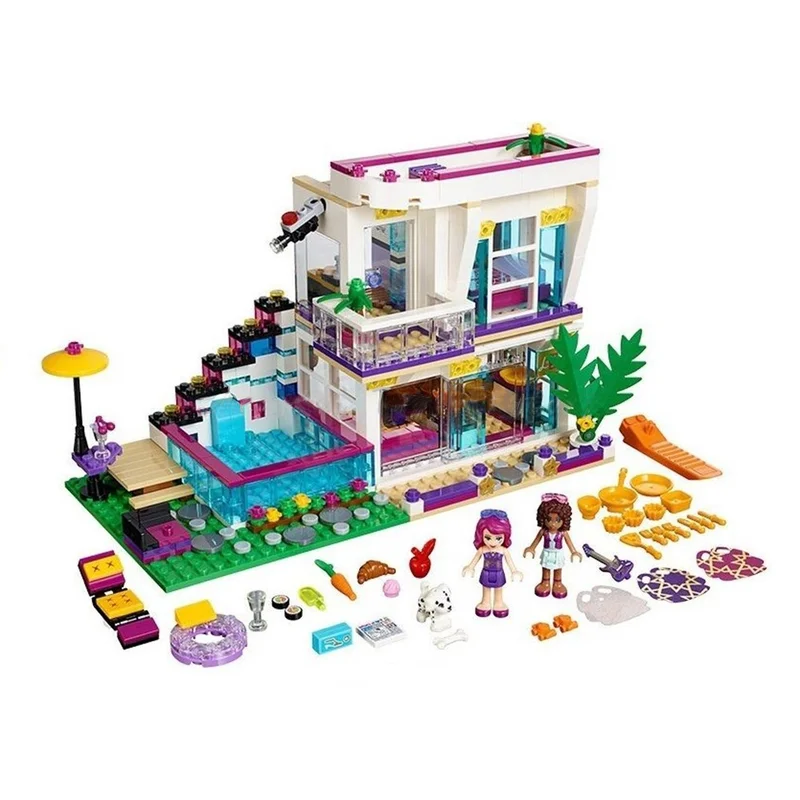 

Building Block 10498 Compatible Legoing Friends Livi's Pop Star House 41135 Emma Mia Figure Educational Toy For Children