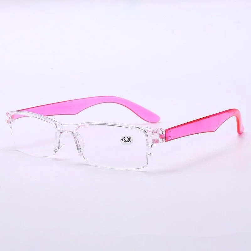 Новые очки для чтения, прозрачные очки для пожилых людей, не могут сломать очки для чтения из смолы, мужские и женские очки высокого разрешения readi - Цвет оправы: pink M-112