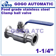 Санитарные клапан 1-1/" O. d 32 мм из нержавеющей стали Еда класса Санитарно Зажимная Втулка Quick Connect прямой шаровой клапан