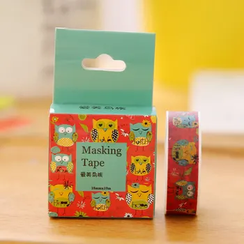 

1 pcs Cute owl 1.5 cm X 7 m washi tape diy Diary decoration paper tape masking tape Kawaii stationery scrapbooking sticker