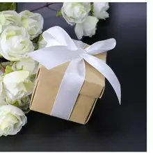 200 шт./лот! Крафт бумажная коробка конфет на свадьбу с лентой decoracion винтажные деревенские товары для свадьбы подарки для гостей