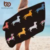 BeddingOutlet Dog Bath Towel Soft Microfiber Beach Towel Bathroom Adult Kid Absorbent Beach Mat Cartoon Dachshund Swimming Towel 1