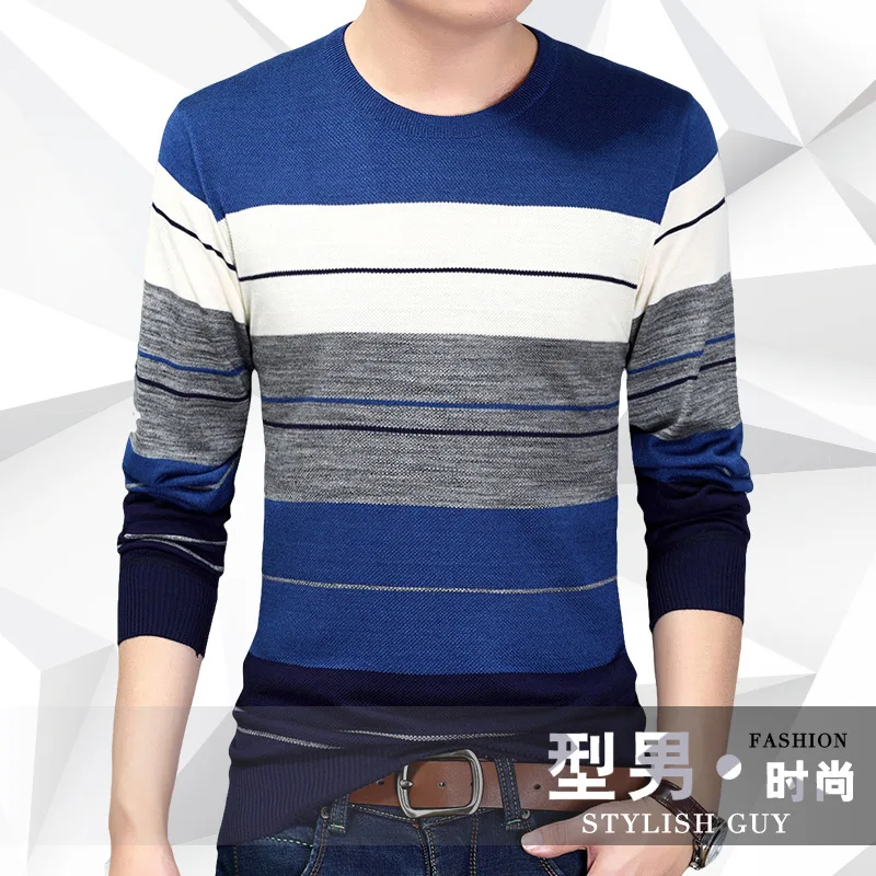 Sweater Men Casual V-Neck Pullover Men Autumn Slim Fit Long Sleeve Shirt Mens Sweaters Knitted Cashmere Wool Pull Homme