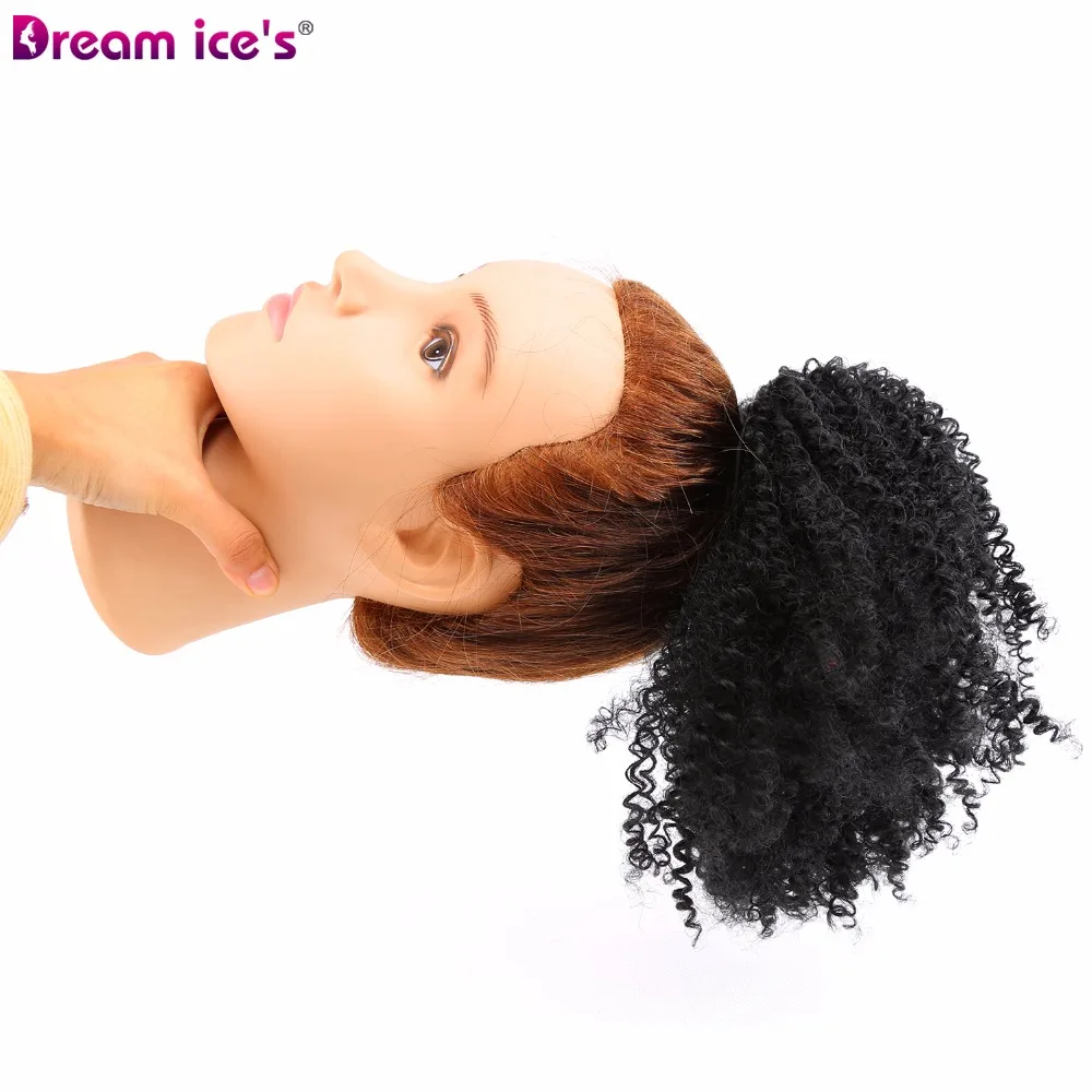 Синтетические вьющиеся волосы на шнурке накладные волосы "конский хвост" зажим в афро слоеный хвост для наращивания для черных женщин