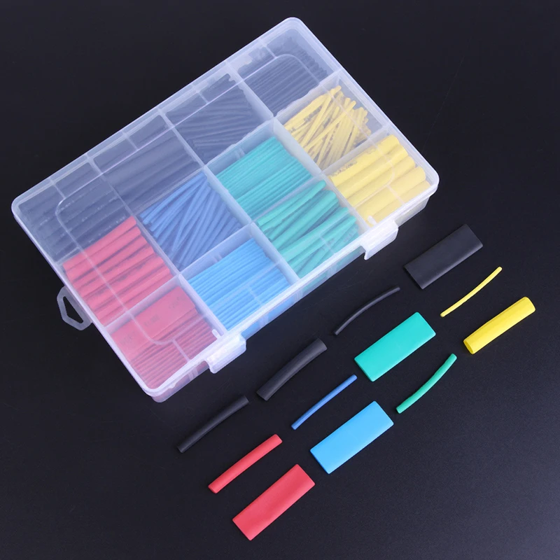 Insulation Shrinkable Tube Heat Shrink Tubing Assortment Electronic Polyolefin Ratio 2:1 Wrap Wire Cable Sleeve Kit 530pcs/set