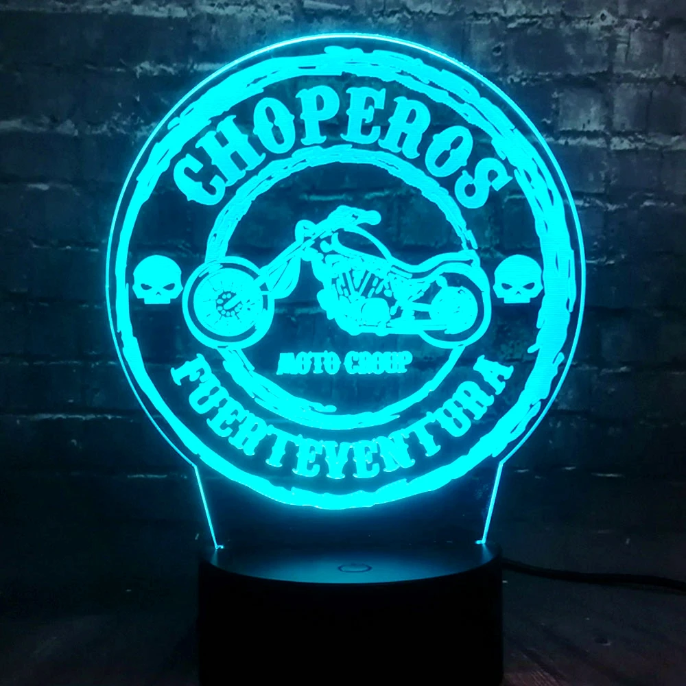 

Car Series Of 3D 7 Color USB Charge Motorcycle CHOPEROS LED Home Decor Table Mood Bedroom Boy Night Lamp Holiday Kids Gift Toy