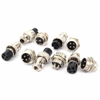 

10pcs/lot Aviation Plug 4 Pin GX16 Aviation Panel Connector High Quality Metal Female Socket Male Plug