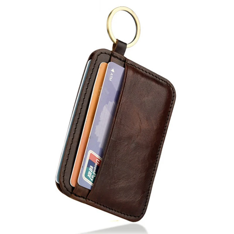 Mini Wallet Coin-Purse Money-Bag Clutch Credit-Card-Holder Small Genuine-Leather Mens