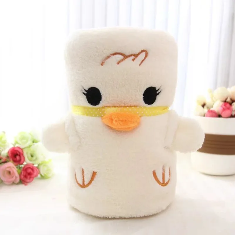 Chick Детский подарок для детского сада, одеяло в рулоне с животными, милое Коралловое ворс, детское, с рисунком, кондиционер, тонкое одеяло для оснастки или лета - Цвет: Chick