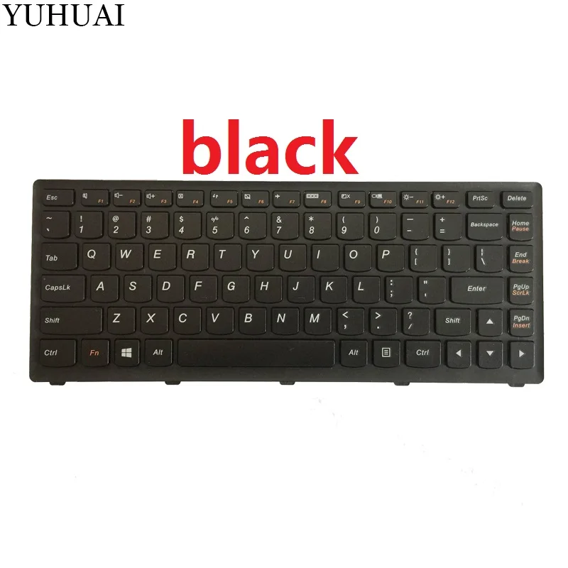 Новая клавиатура для ноутбука lenovo Ideapad S300 S400 S405 S400T S400u M30-70 25208654 25208594 US черный/белый - Цвет: Черный