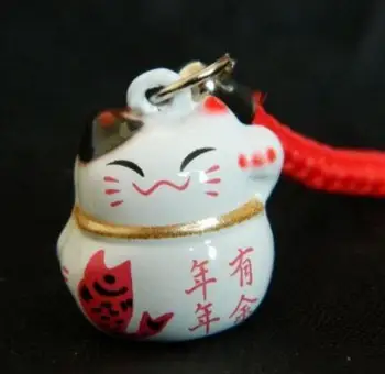 

New 20 Pcs Cartoon lucky cat Bells lanyard Cell Phone Strap Charms Keychains Key Ring DIY Jewelry Making Accessories Ty-157