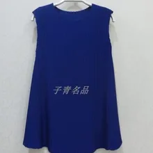 Miyake модная Однотонная футболка без рукавов с круглым вырезом