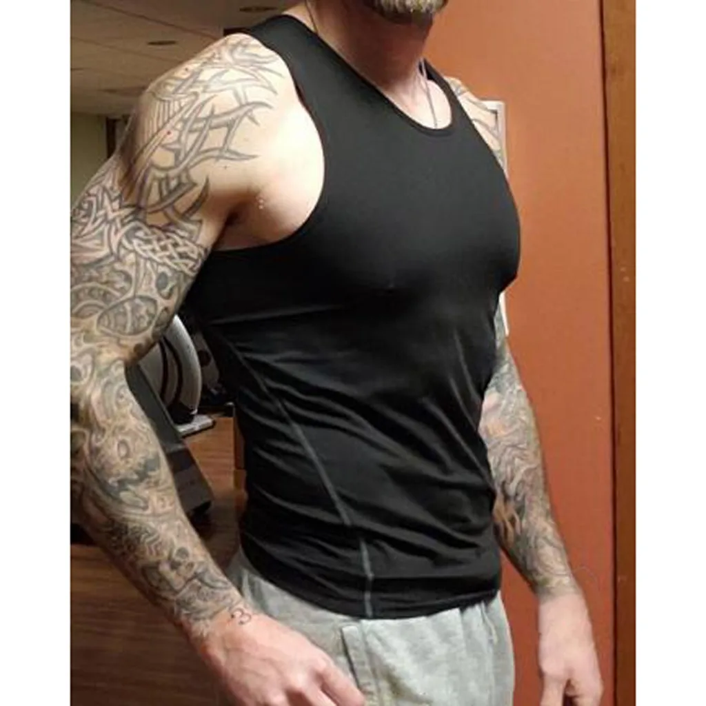

NEW Fashion Personality Men Summer Casual Slim Sleeveless Vest Top Blouse Explosion High Quality Solid Color Sleeveless Vest