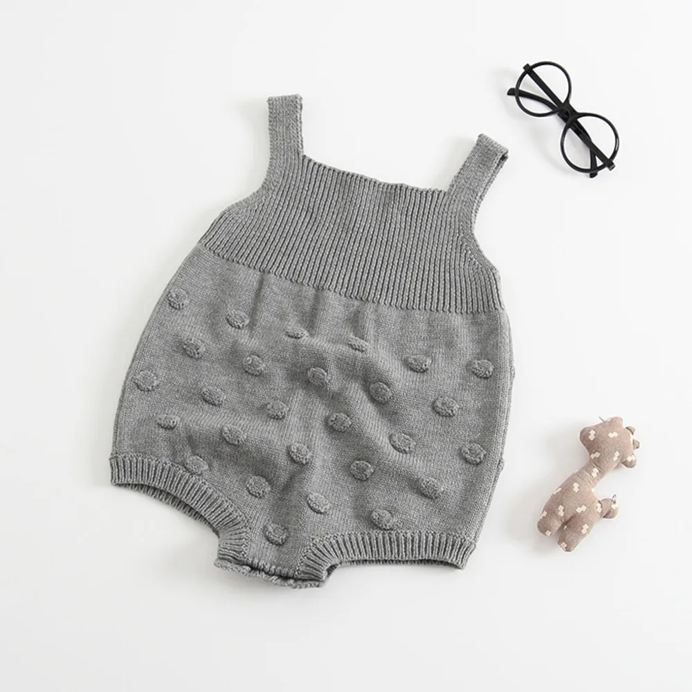 

Autumn Infant Baby Kids Toddler Girl Clothesl Romper Knitted Overalls Simple Match For Children Small Balls Jumpsuit Conjunto