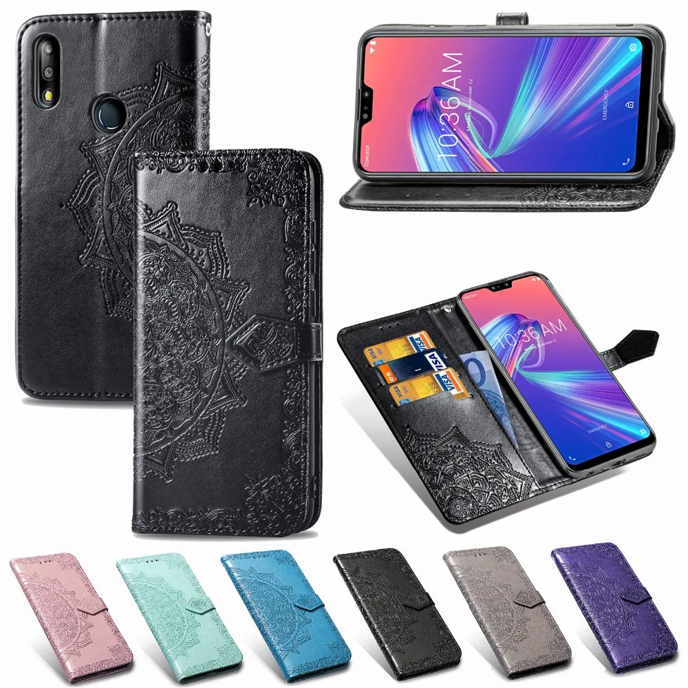 3D цветок кожаный чехол для ASUS ZB631KL ZB633KL кошелек откидная крышка Подставка Мандала