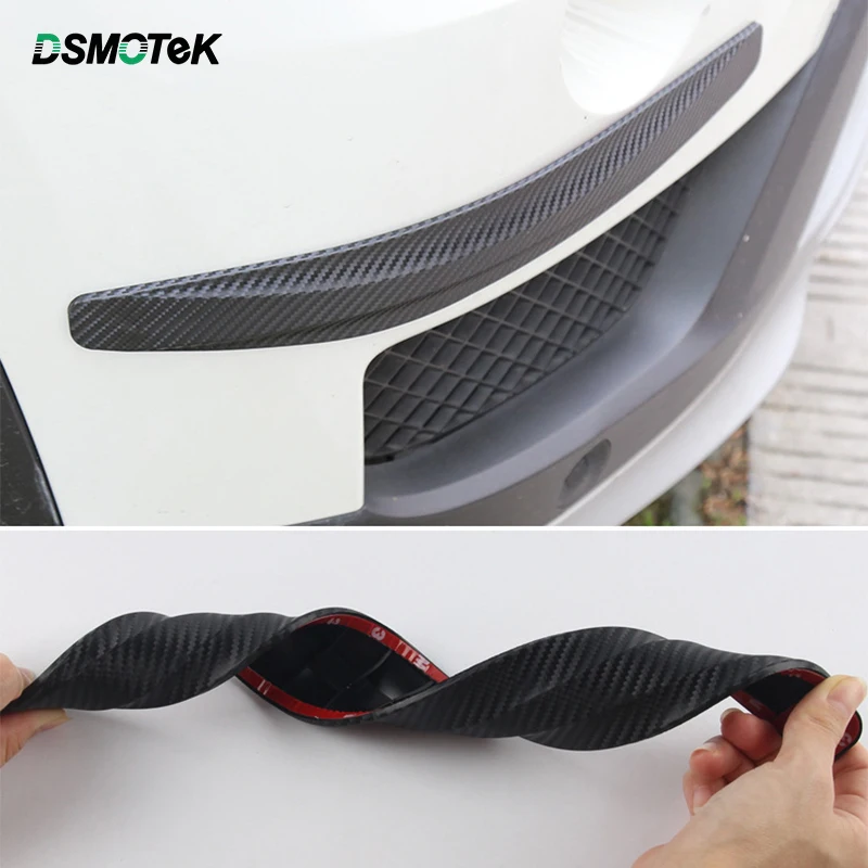 2pcs Car Bumper Protector Corner Guard Anti-Scratch Strips Soft 3M Tape Sticker Body Moldings Styling Chin Valence | Автомобили и