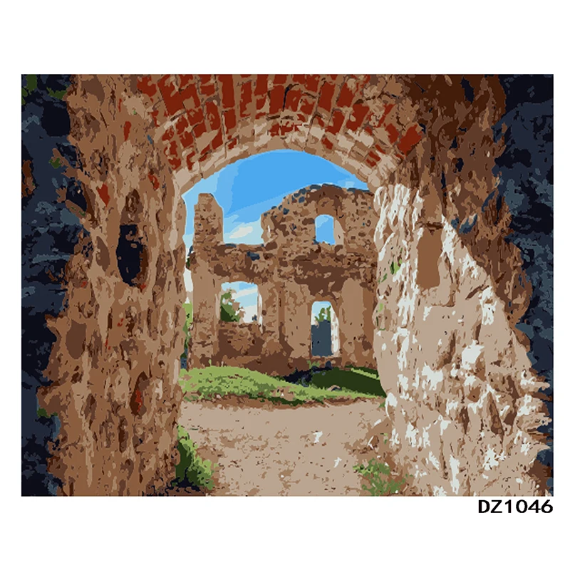 

Stone City Ruins Landscape Hand Made Paint High Quality Canvas Beautiful Painting By Numbers Surprise Gift Great Accomplishment