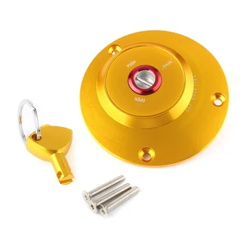 

Motorcycle Fuel Filler Cover Gas Tank Cap with Key For Yamaha FZ1 FZ6 YZF600 YZF1000 R1 R6 All Years Gold