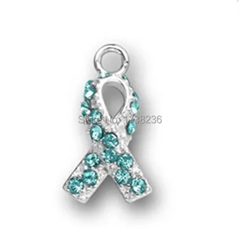

Awareness For Ovarian Cancer Anxiety Disorders Teal Awareness Ribbon Charm