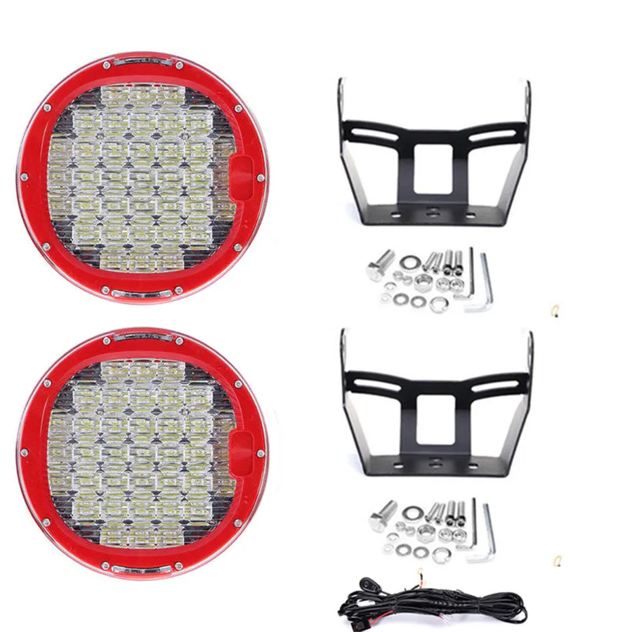 

9" 370W PAIR 37LED Work Light Driving Lamp Spot Lamp+Flood Cover+ON/OFF Switch ,12V 24V Led Off Road Light for SUV ATV UTV Lamp