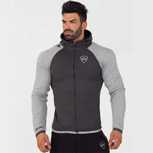 Осень Зима спортивная куртка Мужские штаны для бега фитнес свитер длинный рукав с капюшоном плотное пальто уличная мужская куртка для бега спортивный топ