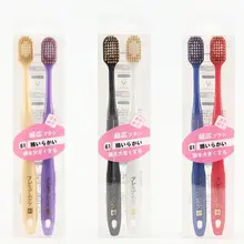 2 шт./компл. японский Стиль Пары взрослых Зубная щётка щетка Уход за полостью рта и набором инструментов для чистки мягкие щетинки зубной щетки 54-отверстие широким бреющая головка путешествия Портативный