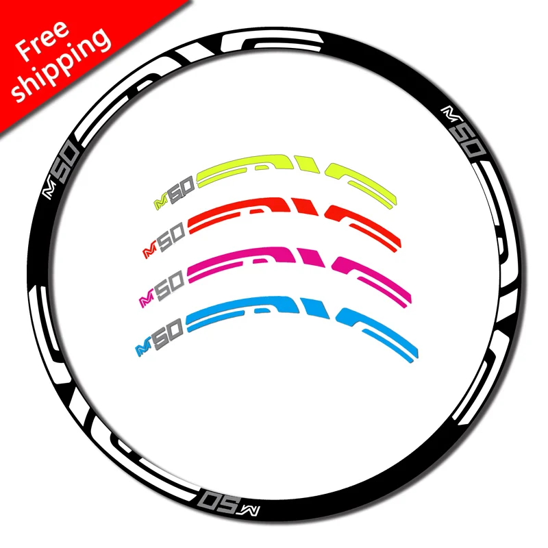 

M50 MTB Wheel Rim Stickers for 26 27.5 29 inch cycle Mountain Bike bicycle Race Dirt replacement Decals