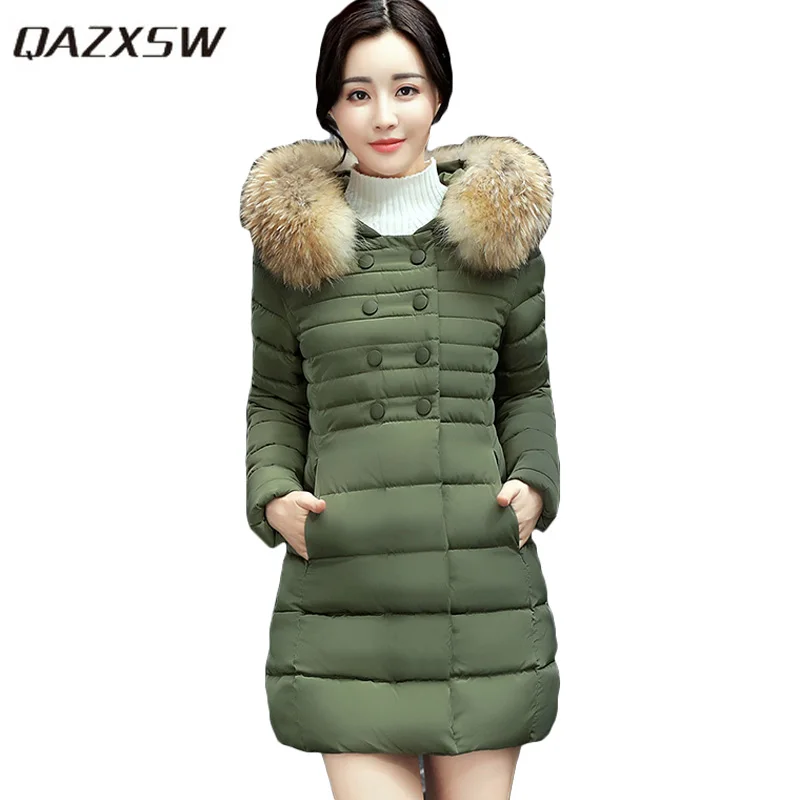QAZXSW/2019 новое зимнее хлопковое пальто женская куртка-пуховик для девочек тонкое