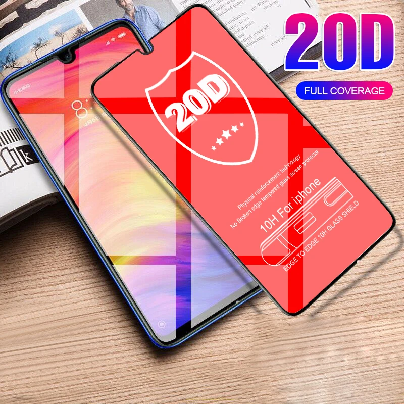 

20D Curved Tempered Glass Film For Xiaomi Redmi 7 Note 7 Pro Screen Protector For Xiaomi Redmi 6A Note 6 Pro Protective Glass