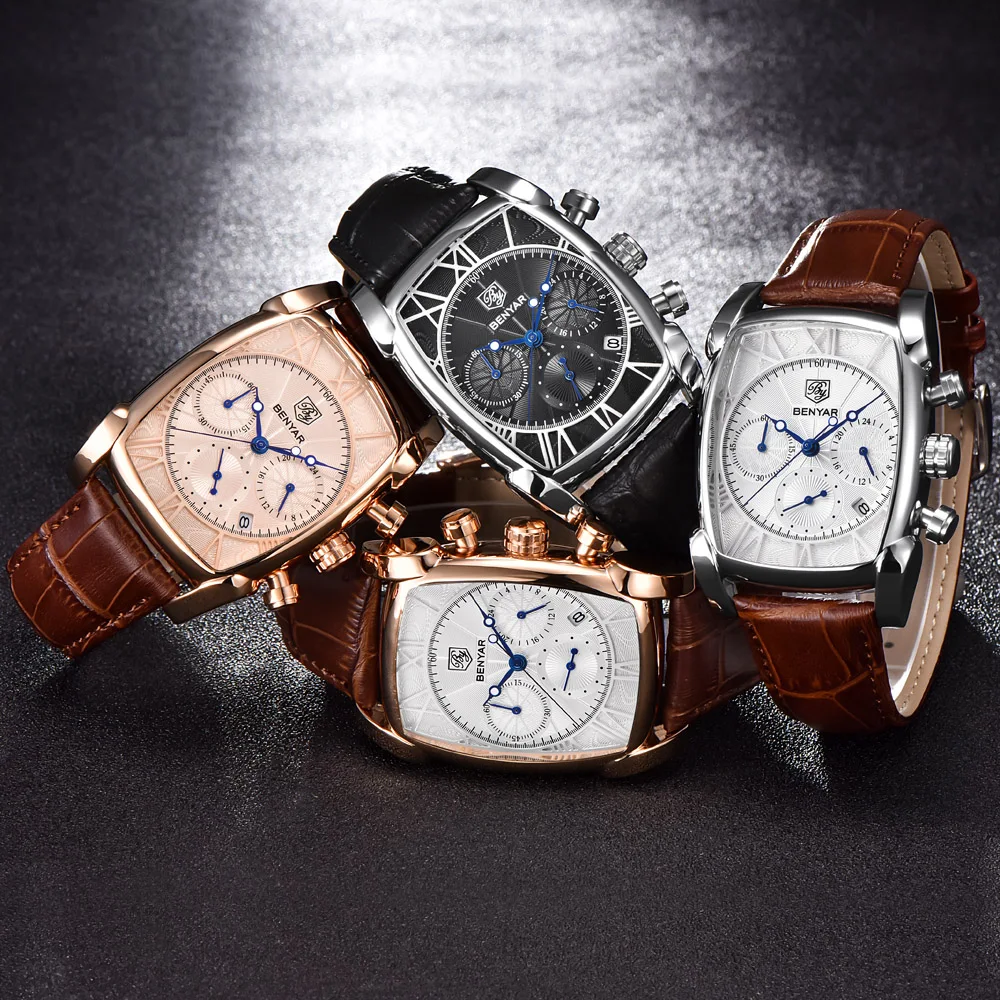 BENYAR кварцевые часы мужские наручные часы с квадратным циферблатом модные часы для мужчин s повседневные часы мужские часы relogio masculino новости 5113 м