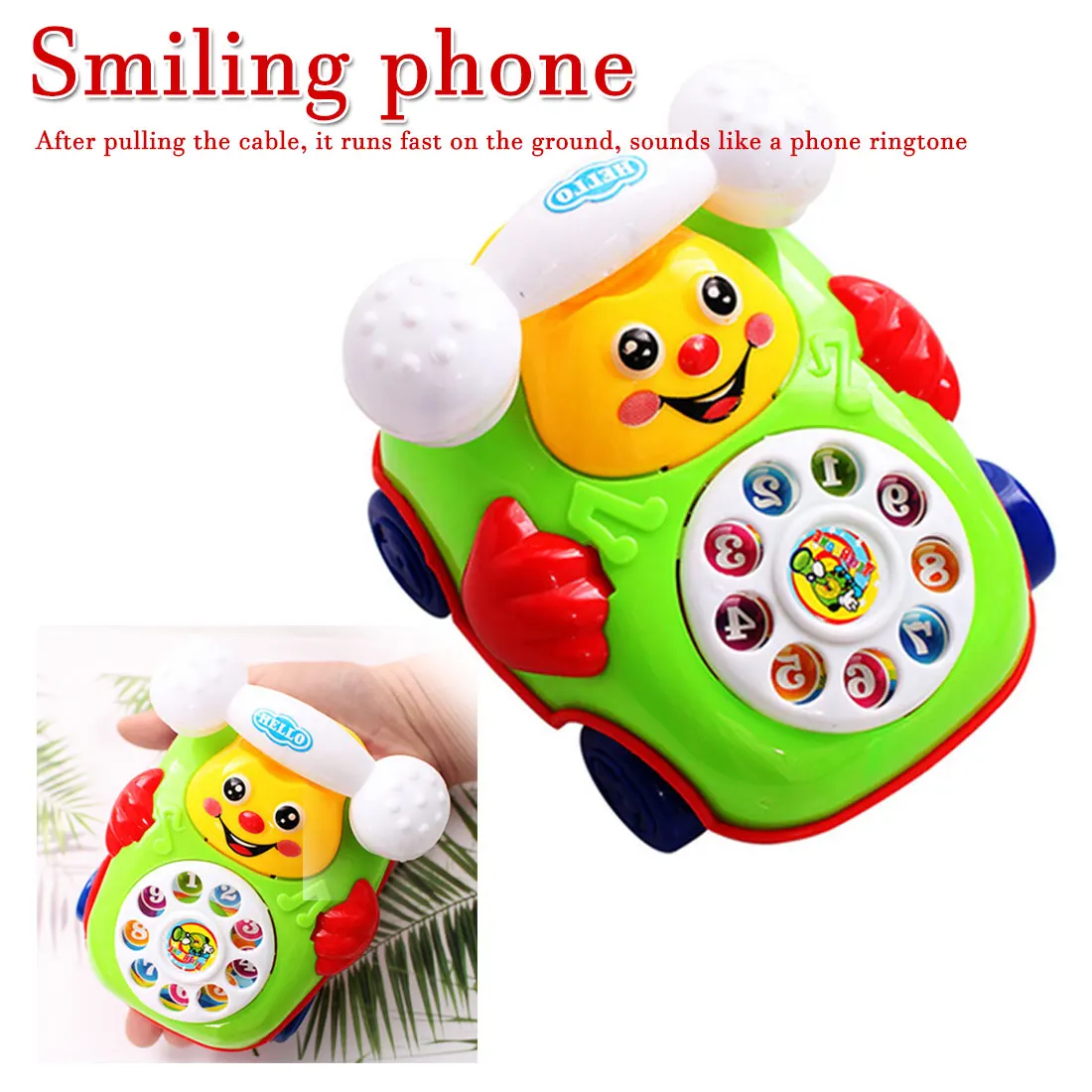 

2019 New Educational Toys Cartoon Smile Phone Car Developmental Kids Toy Gift random color and style