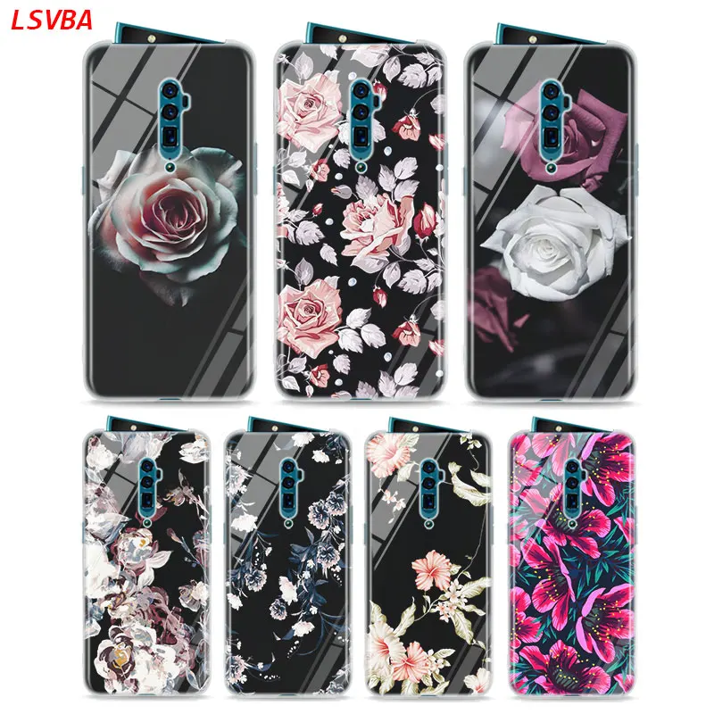 

Silicone Case Floral Dark Flower for OPPO Reno Z 10X Zoom F11 F9 F7 F5 A7 R9S R17 Realme 2 C2 3 Pro Phone Shell Cover