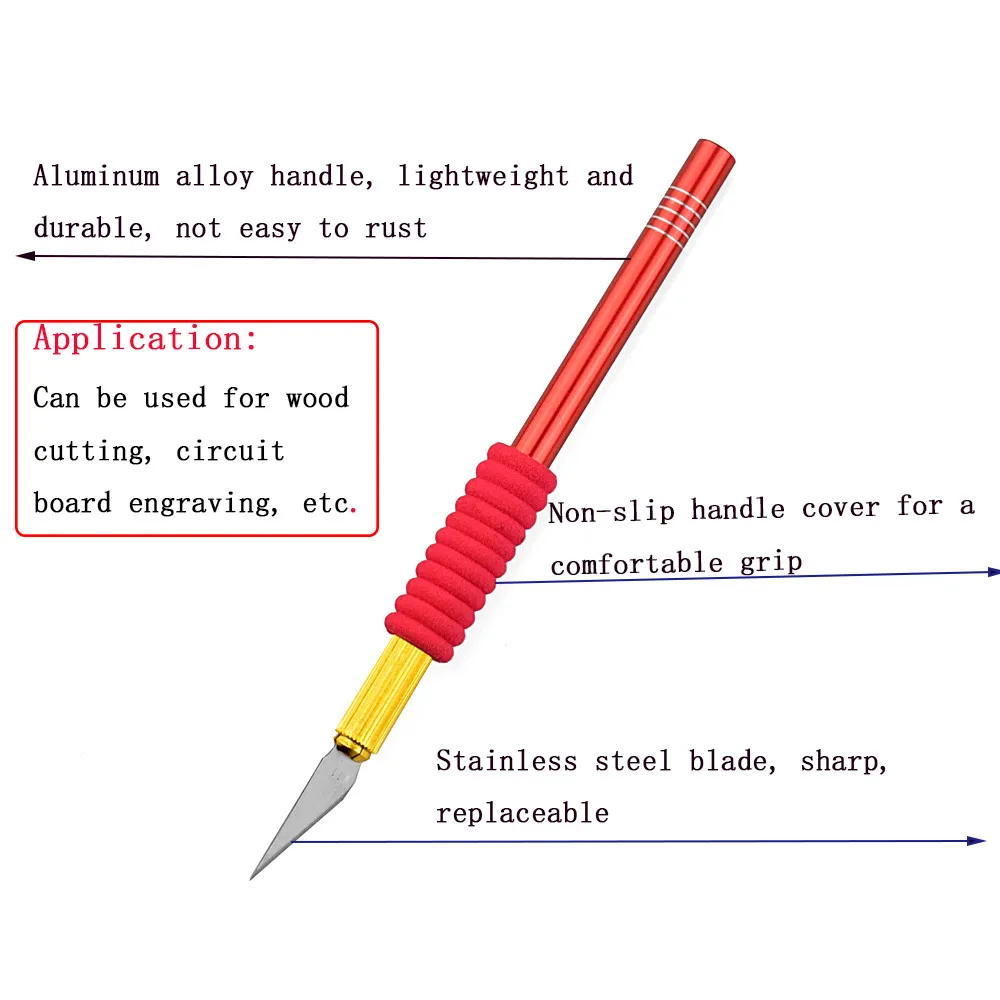 NEWACALOX алюминиевый прецизионный нож для рукоделия с 18 лезвиями для хобби для художественной работы, резки, поделок, скульптура, модель Repairi
