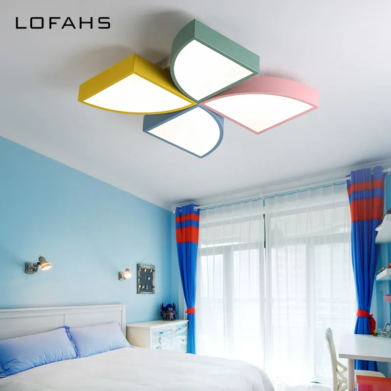 

LOFAHS Modern LED ceiling light Colorful Fan blade ceiling lamp fixtures for Children office dining room bedroom living room