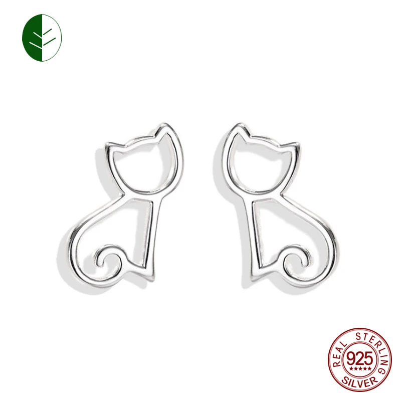 น่ารักน่ารักสัตว์เครื่องประดับ Hollow Out Cat ต่างหูขนาดเล็กสตั๊ดต่างหู