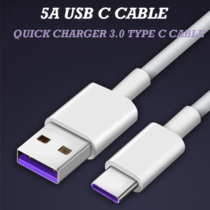 5А USB Type C кабель для Huawei Mate 20 P30 P20 Pro USBC супер быстрое зарядное устройство Xiaomi MI 9 Redmi