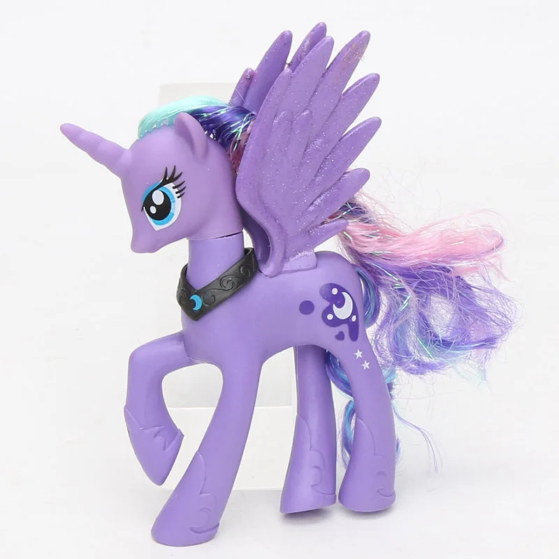 new style 2 14 см игрушки My Little Pony пони Принцесса Селестия Луна Радуга Дэш ПВХ фигурка Сумеречная Искорка редкость модель куклы - Цвет: new style 2