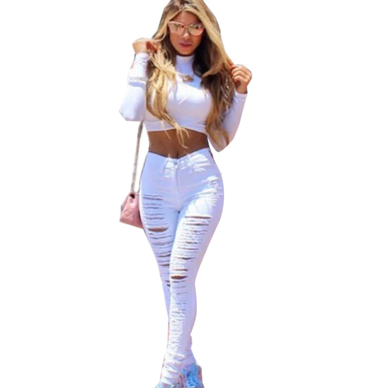 New Designer Denim Women 2018 High Waist Ripped Jeans for Women Skinny Black White Jeans Woman Elastic Slim Jean Female Femme 50 New Designer Denim Women 2018 High Waist Ripped Jeans for Women Skinny Black White Jeans Woman Elastic Slim Jean Female Femme 50