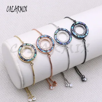 

Wholesale jewelry Bracelet hollow circle charms bracelet High quality Mix color metal chain bracelet jewelry gift for lady4479