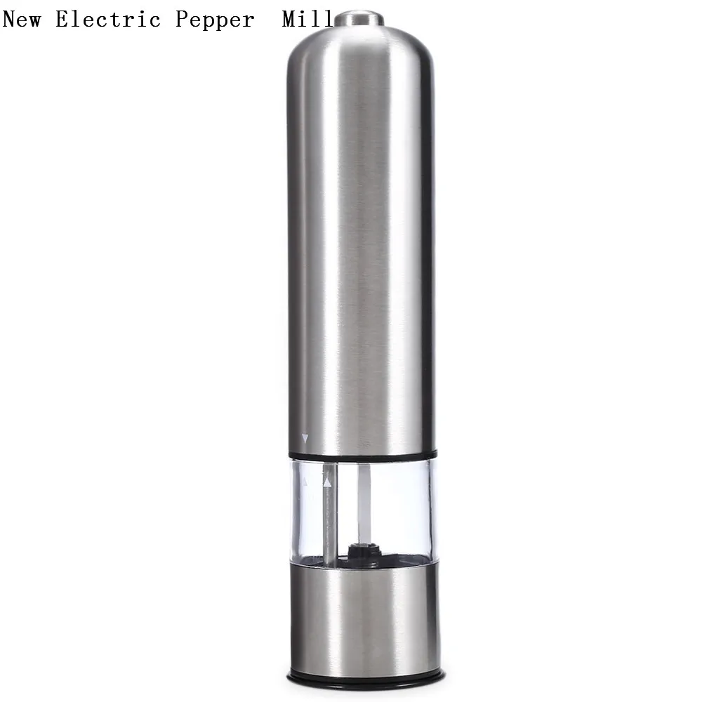 Stainless Steel pepper mill Electric Pepper Grinder malt mill with Light Kitchen Accessories
