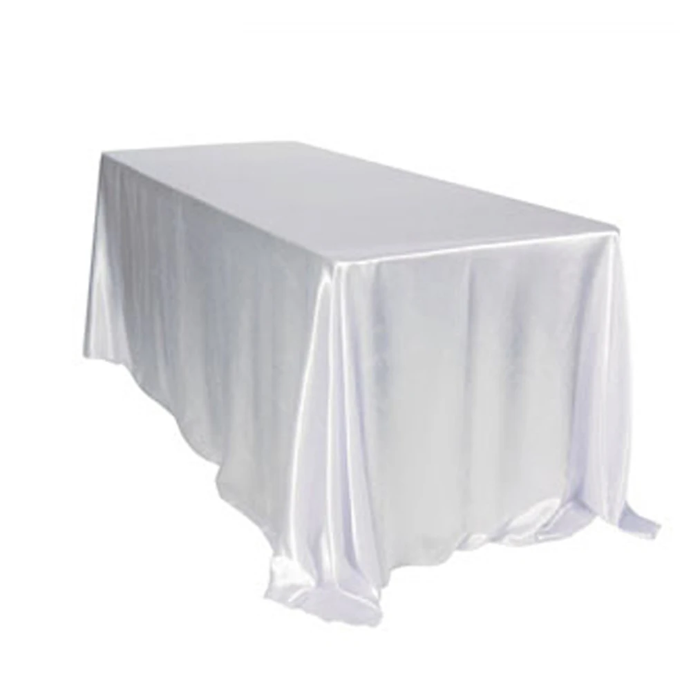 HAVII 60 x 120 Inch Rectangle Tablecloth White Satin Fabric Square Table Cover for Wedding Party Kitchen Dinning Banquet Decoration HAVII 60 x 120 Inch Rectangle Tablecloth White Satin Fabric Square Table Cover for Wedding Party Kitchen Dinning Banquet Decoration
