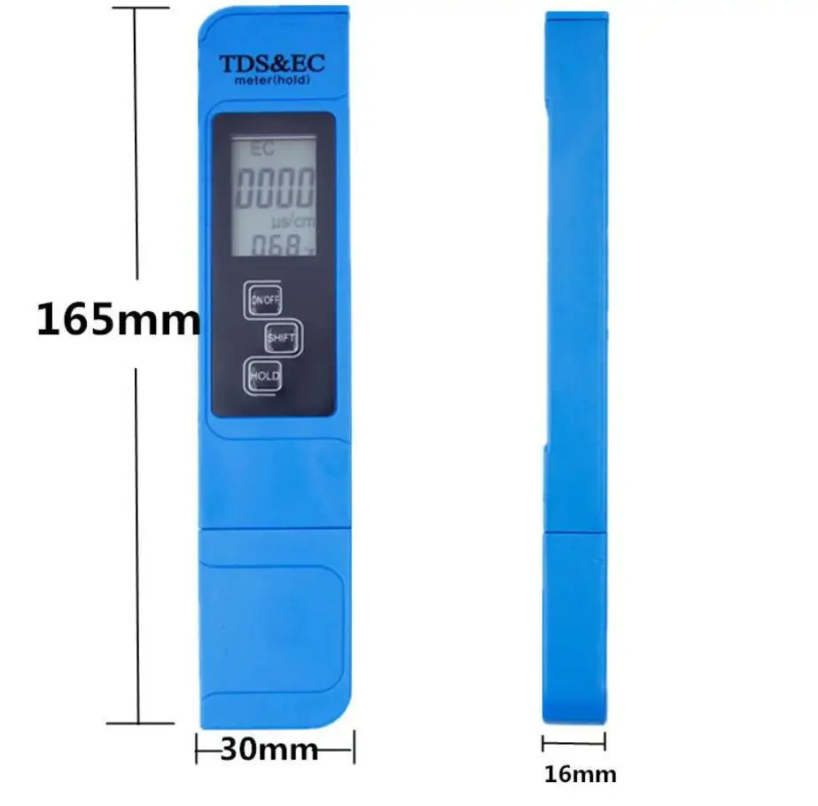 Yieryi TDS EC измеритель температуры Ручка 3 в 1 Функция проводимости измерения качества воды TDS и EC Тестер 0-9999ppm