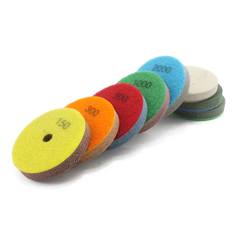 8PCS 80mm Grits150 10000 Sponge Polishing Pads Concrete Polishing