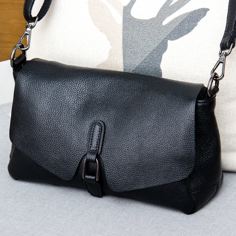 

Pure Leather Handbag 2019 New Leather Shoulder Messenger Bag Female Fashion Wild Texture First Layer Leather Portable Bag