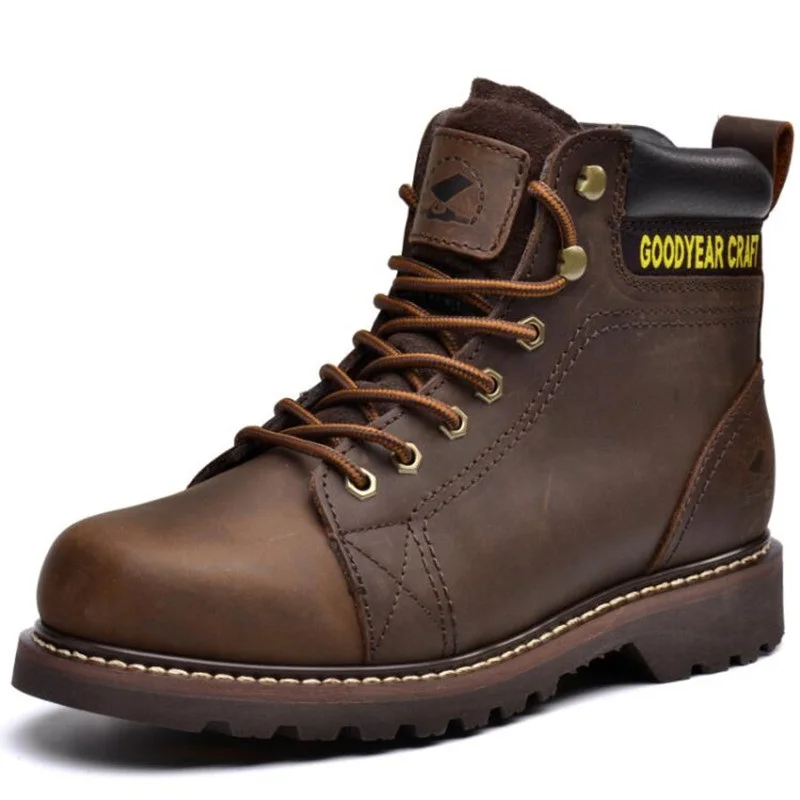 Retro Hombre Negro Casual Botas Hombres Para Nuevos Tooling Calidad naranja Alta De Moda Cuero Genuino marrón qOwx7w