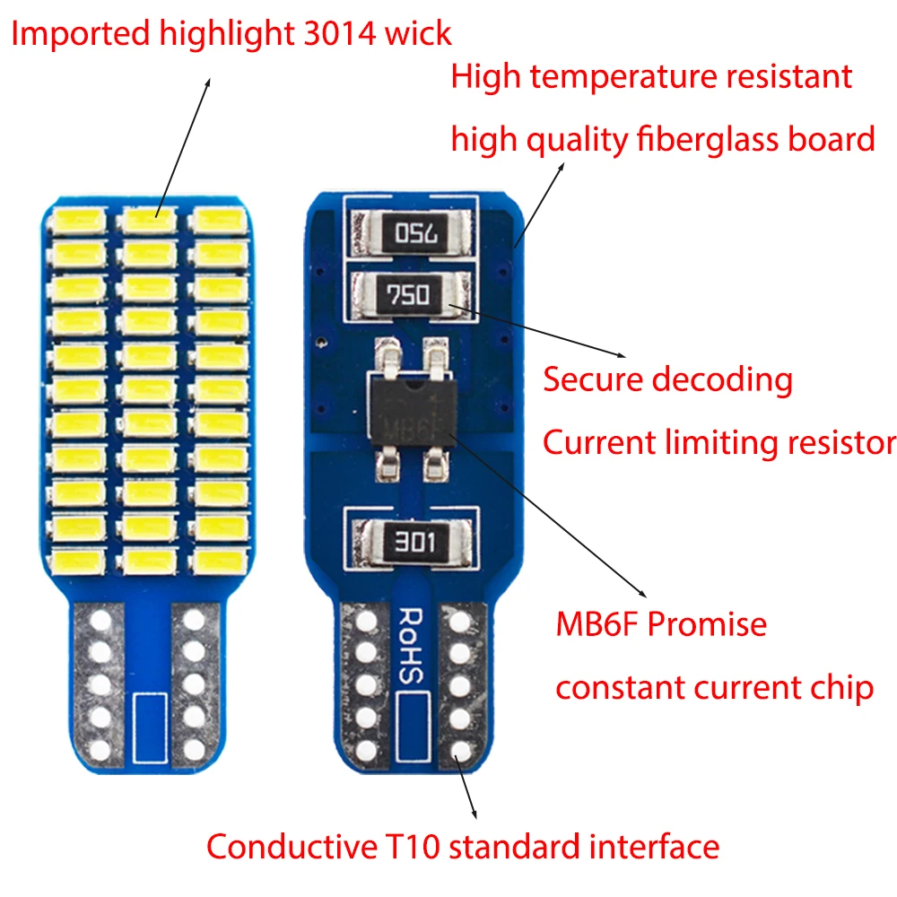 W5W светодиодный T10 Canbus 3014 33smd светильник указатель поворота номерного знака багажник Габаритные огни автомобиля 168 194 лампа теплый белый 12V 6000K