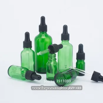 

10PCS 30ml 50ml Empty Green Glass Aromatherapy Essential Oil Bottle Cosmetic Liquid Reagent Dropper Container Glass Pipettes