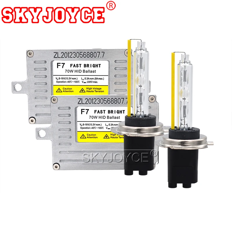 SKYJOYCE 12 V Автомобильные фары HID Xenon комплект 70 Вт ДЛТ F7 электронный блок ксеноновой фары комплект ксеноновых фар H1 H7 H11 HB3 9012 D2H 5500 к 70 Вт HID набор ламп