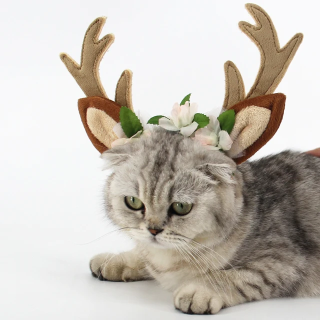 cute deer design dog hats for christmas dog cats caps headband cat