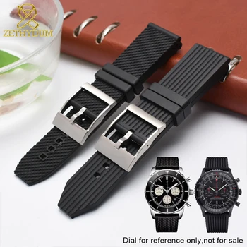 

silicone rubber bracelet for A1332412 A2135024 AB2020121B1S1 AB0162121G1S1 watch strap 24mm watchband mens wristwatches band